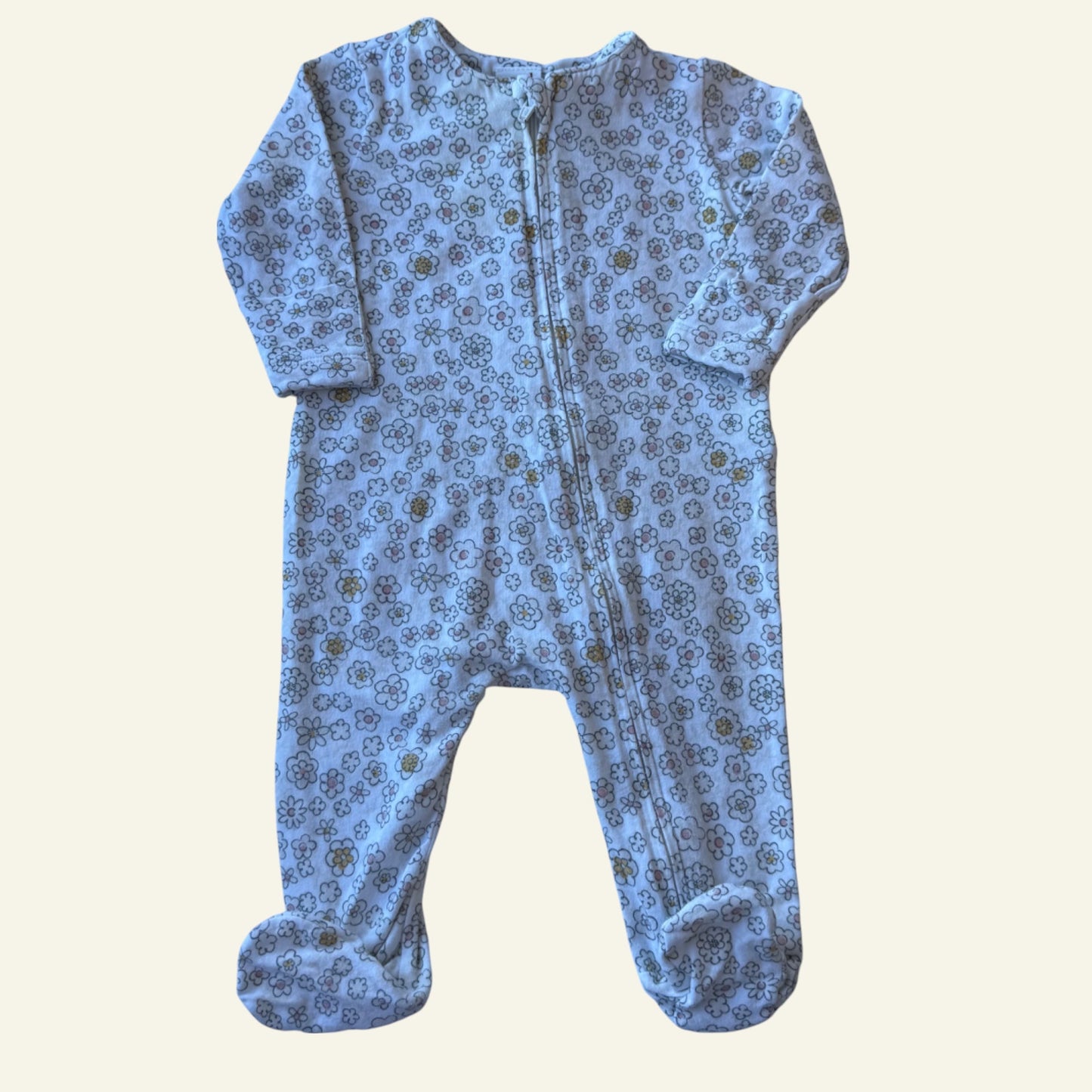 Seed white floral onesie size 000 (Perfectly Imperfect)