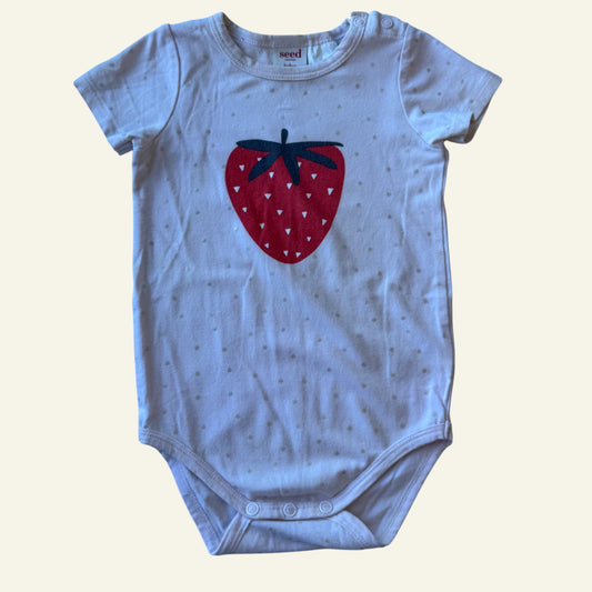 Seed pink strawberry bodysuit size 00 (Perfectly Imperfect)