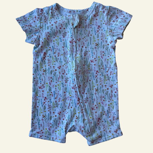 Bebe rainbow floral onesie size 00 (Perfectly Imperfect)