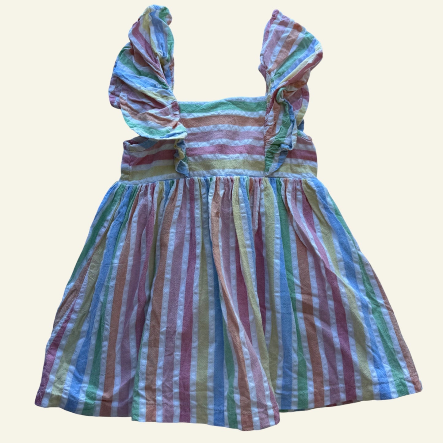 Fred and Flo rainbow stripe dress size 6-9 months