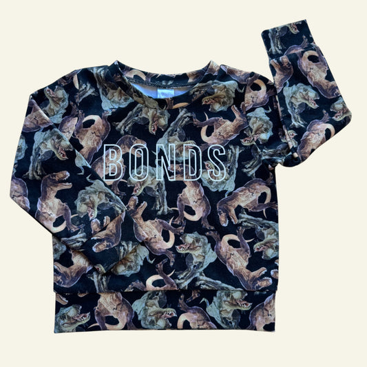 Bonds black dino jumper size 4
