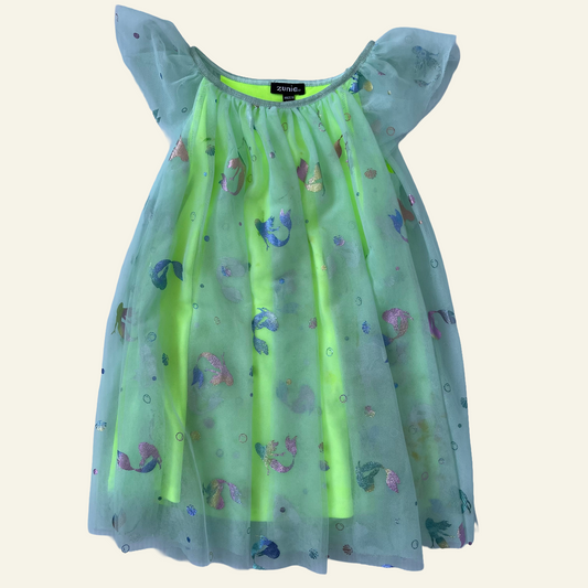 Zunie neon green mermaid dress size 4 (Perfectly Imperfect)
