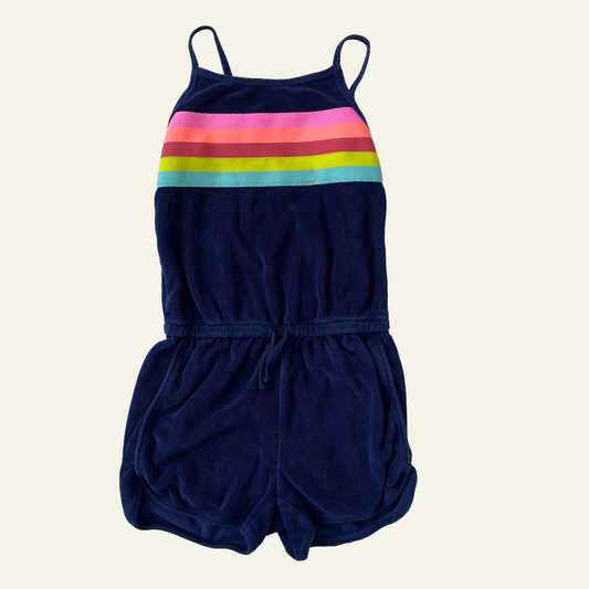 GAP navy rainbow playsuit size 4 (Perfectly Imperfect)