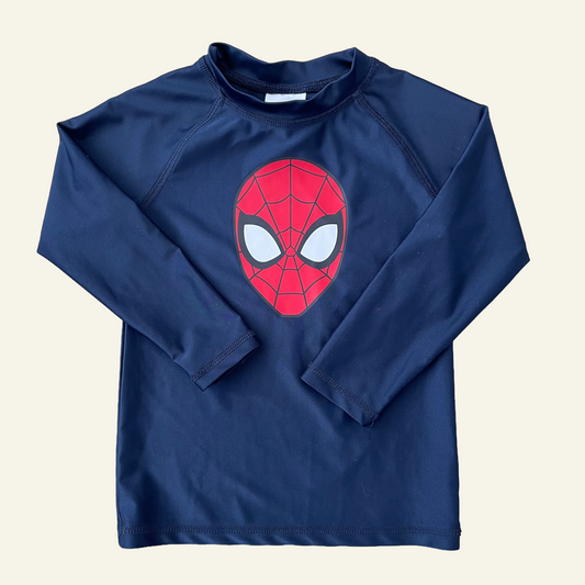 Spiderman navy rashie size 3