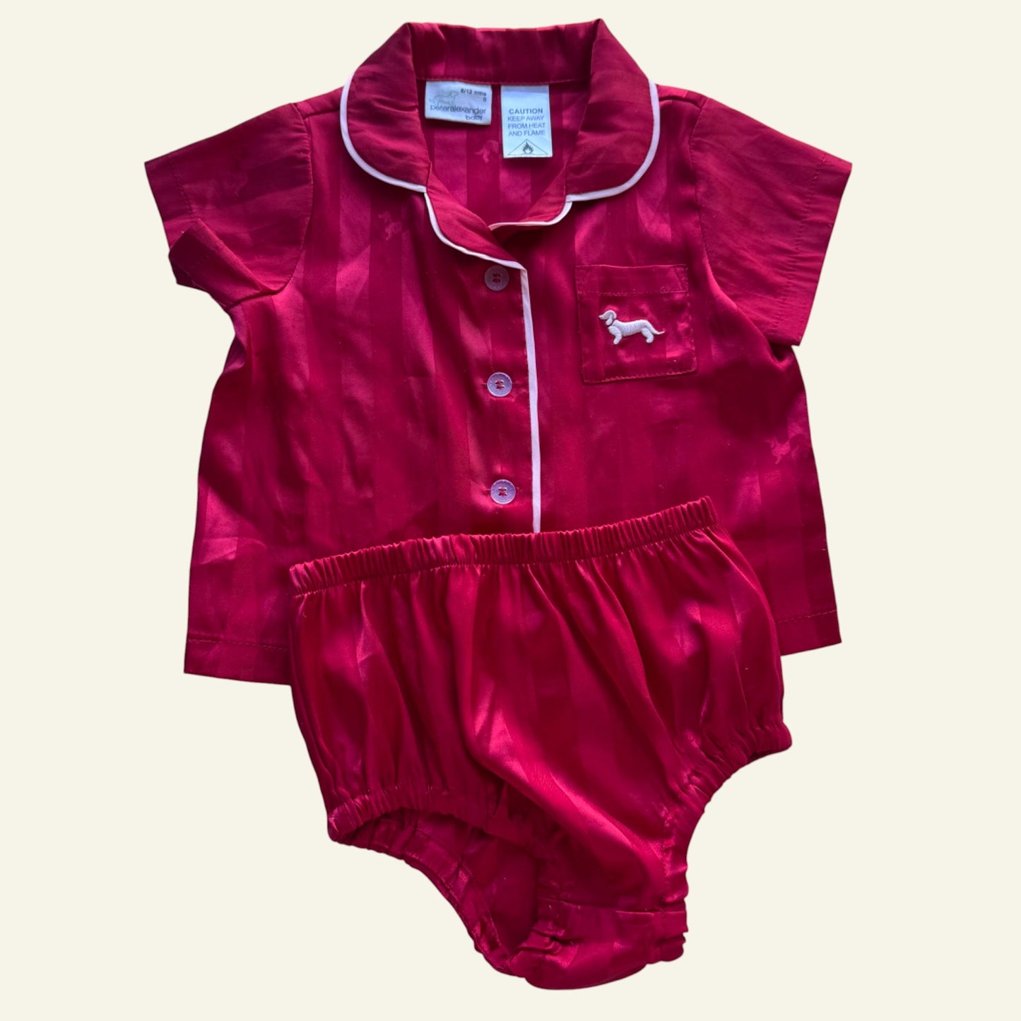 Peter Alexander red satin pyjamas size 0