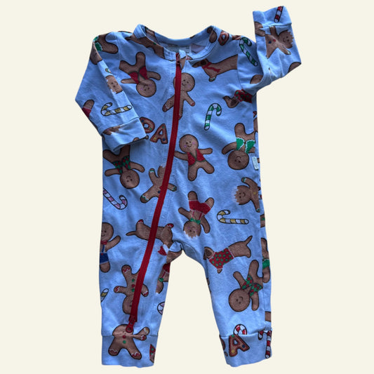 Peter Alexander blue gingerbread man onesie size 000