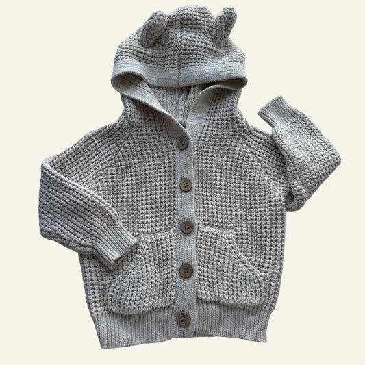 Jamie Kay beige knit hooded cardigan size 0