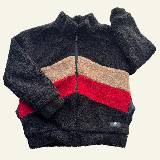 RYK black colourblock fluffy jacket size 6