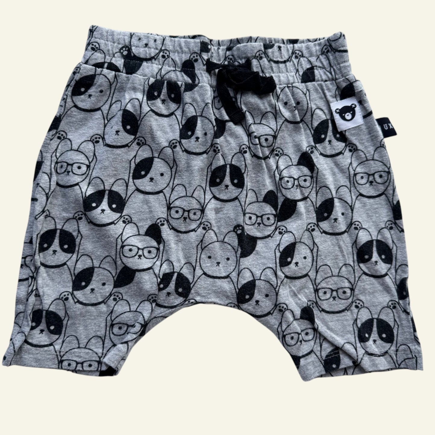 Huxbaby grey puppy dog shorts size 2