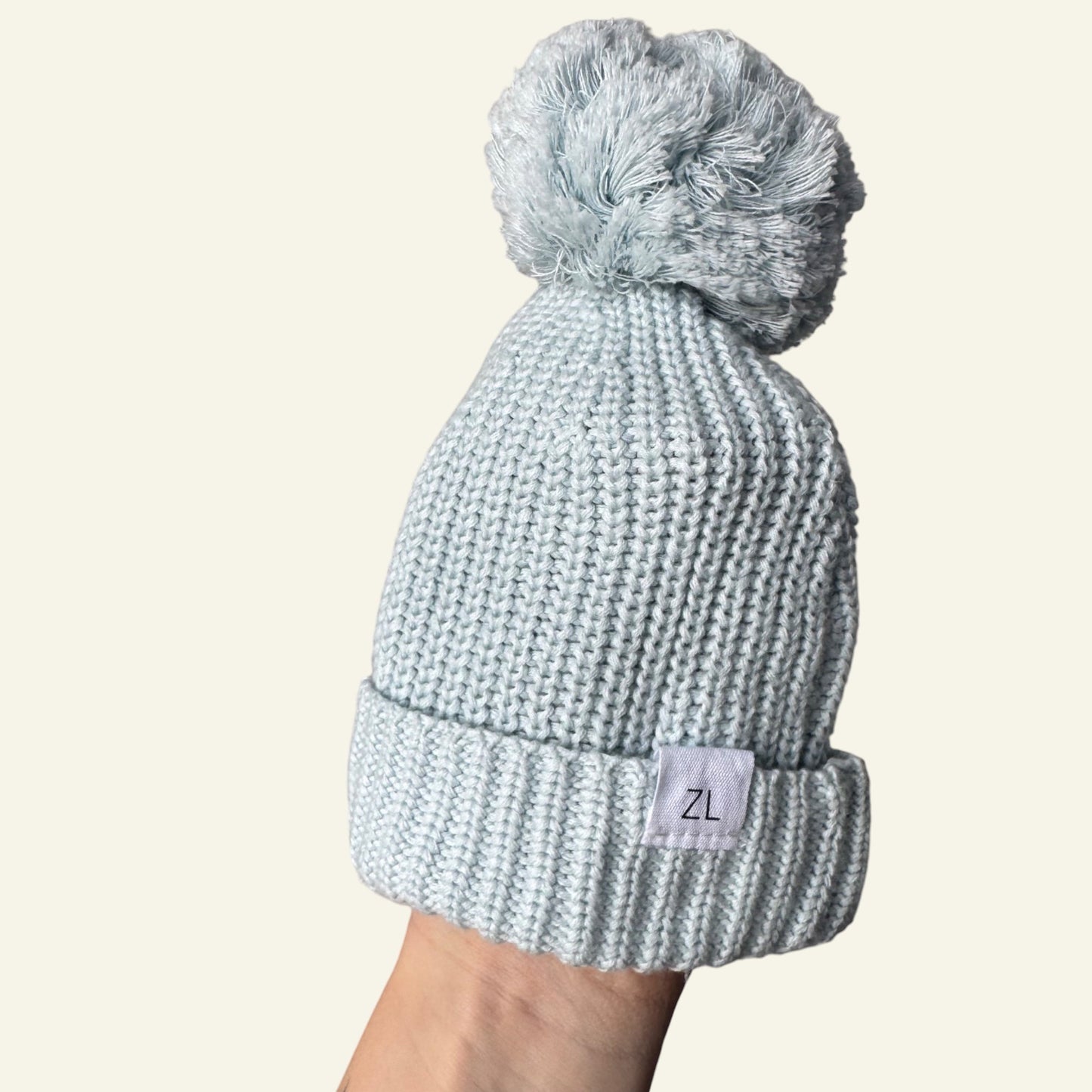 Ziggy Lou blue pom pom beanie size 0-3 months