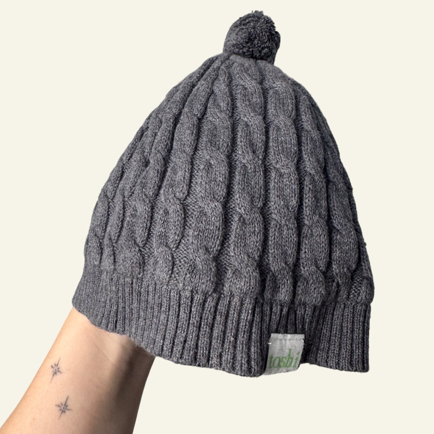 Toshi grey pom pom beanie NB