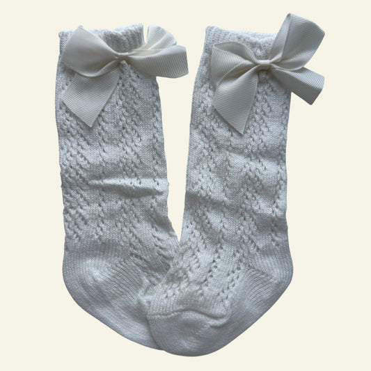 White lace bow socks size 0-1