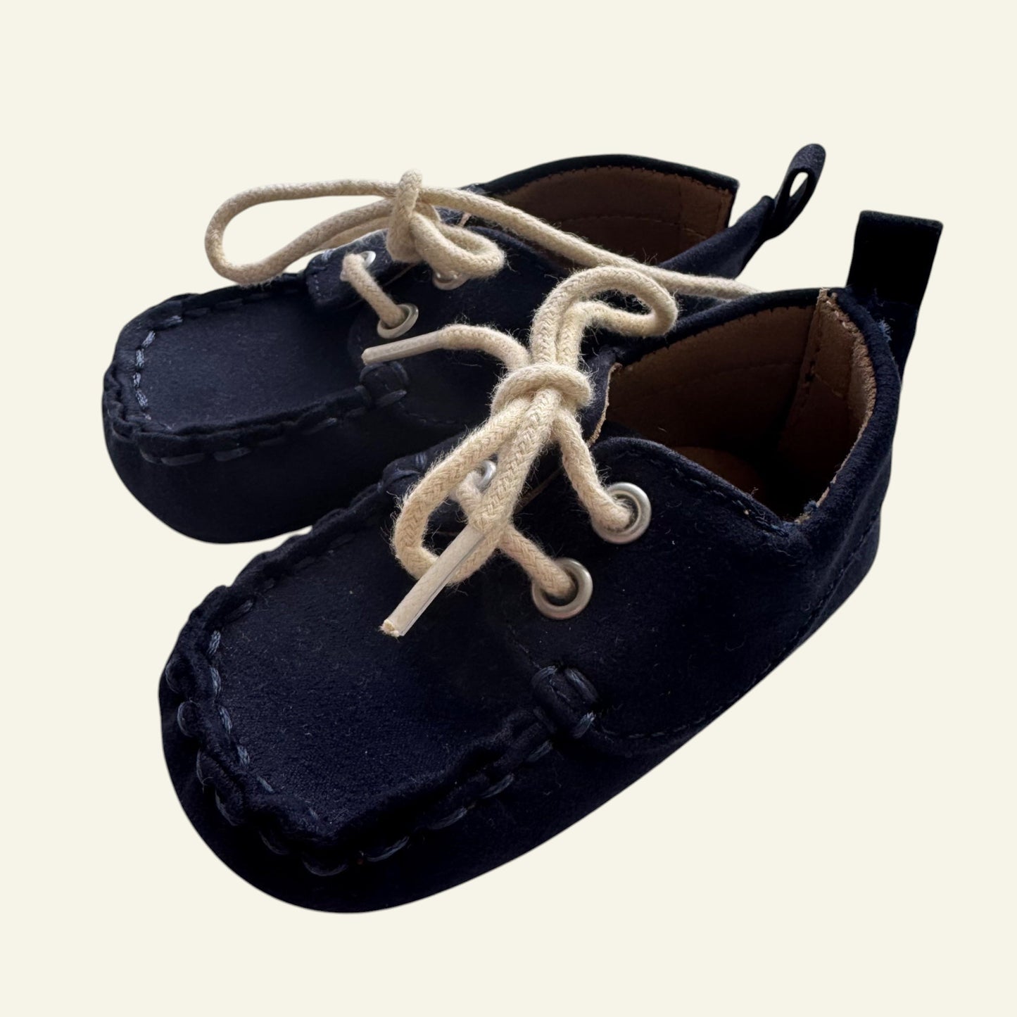 Seed blue soft sole shoes size 3-6 months (some wear to bottom)