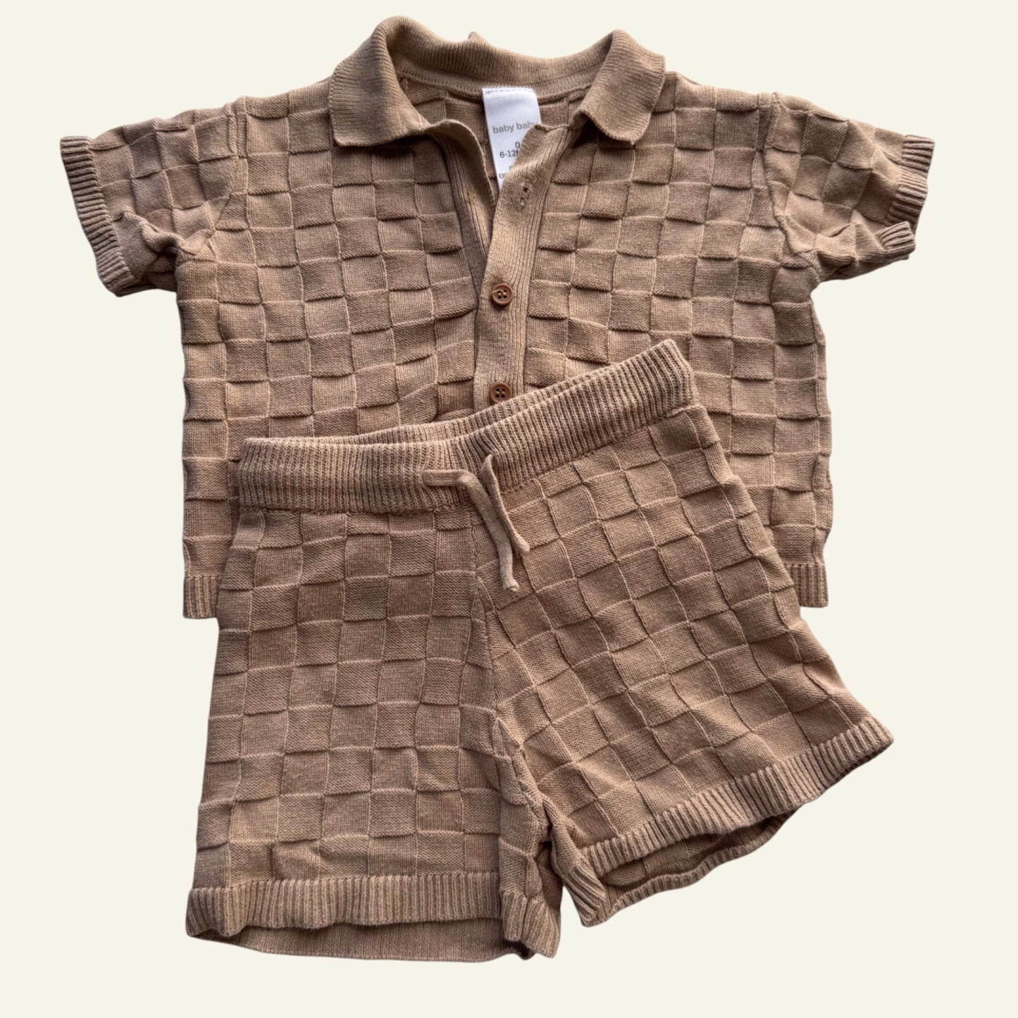 Baby Berry brown checked set size 0 (Perfectly Imperfect)