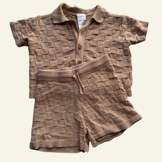 Baby Berry brown checked set size 0 (Perfectly Imperfect)