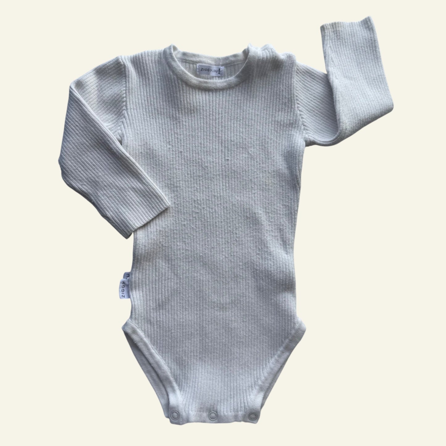 Ziggy Lou white ribbed bodysuit size 0 (Perfectly Imperfect)