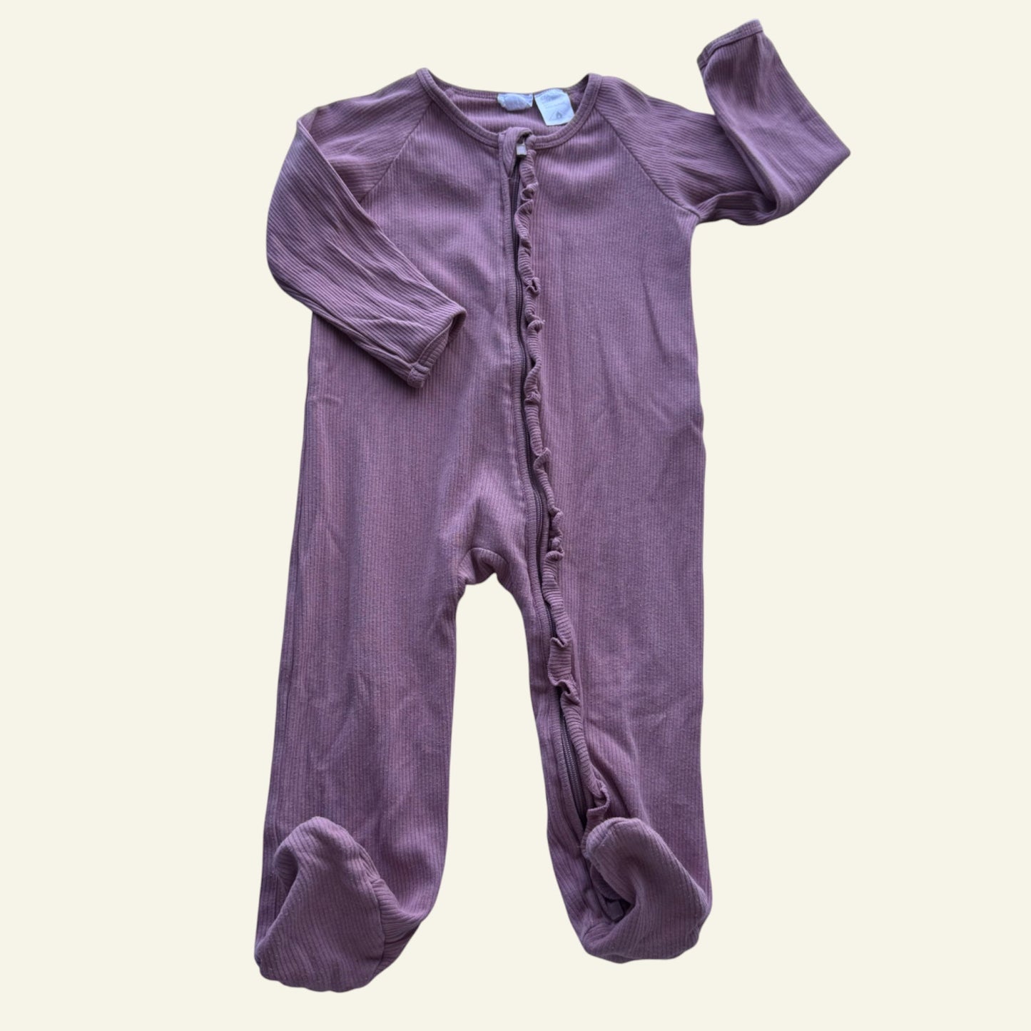 Jamie Kay pink ribbed frill onesie size 2