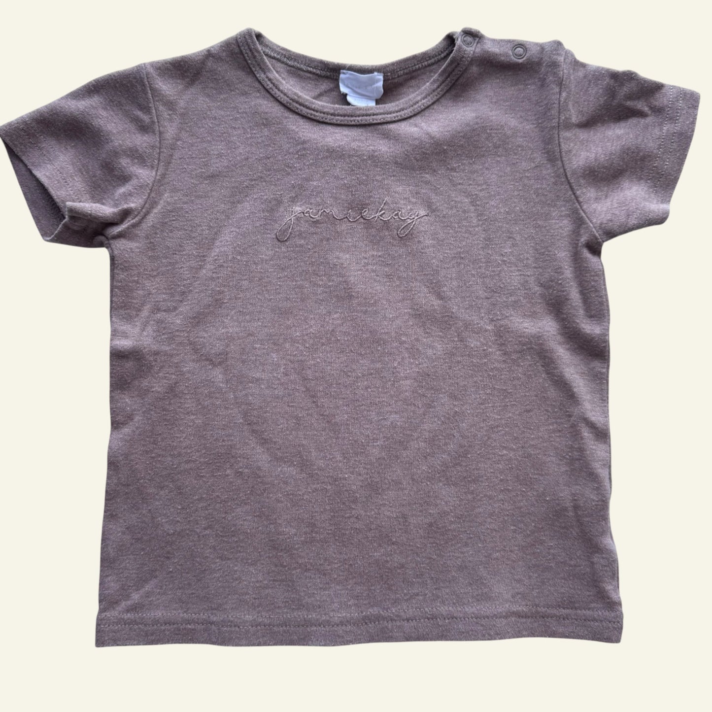 Jamie Kay brown logo tshirt size 2