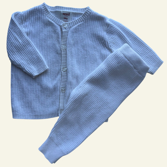 Seed white rib knit set size 0000