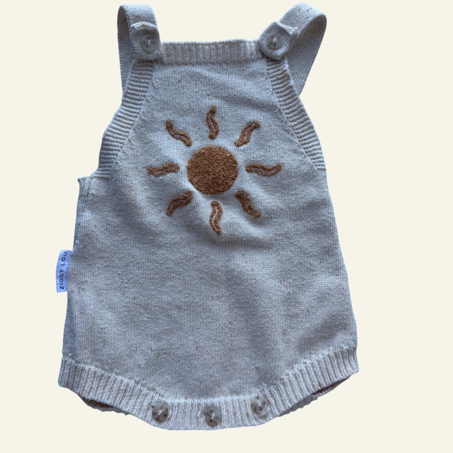 Ziggy Lou beige sun knit romper size 000