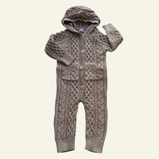 Jamie Kay brown knit hooded onesie size 00