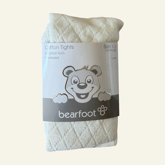 Bearfoot cream cotton tights size 1-2