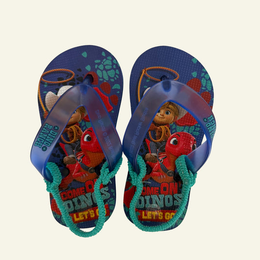 Dino Ranch blue backstrap thongs size 6