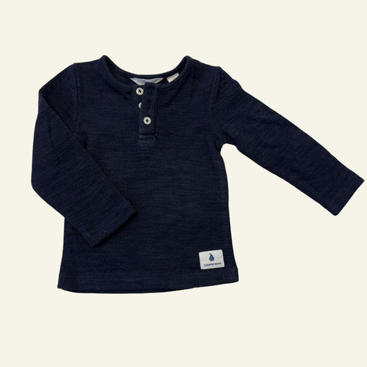 Country Road navy henley top size 3-6 months