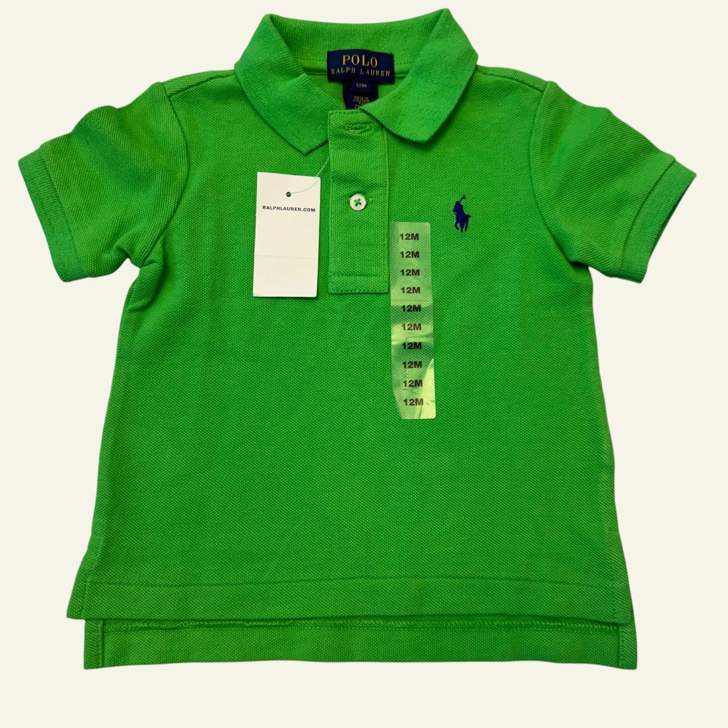 Ralph Lauren green polo shirt size 12 months BNWT
