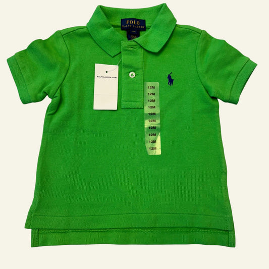 Ralph Lauren green polo shirt size 12 months BNWT