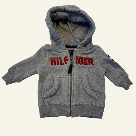 Tommy Hilfiger grey zip up jumper size 3-6 months