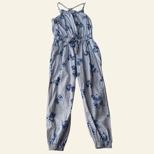 Cotton On blue floral jumpsuit size 6 (Perfectly Imperfect)