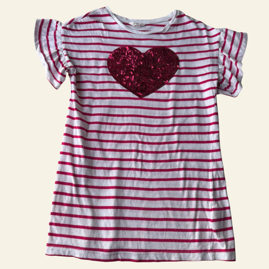 Milkshake pink hearts and stripes dress size 5