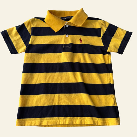 Polo Fashion black and yellow striped polo size 5