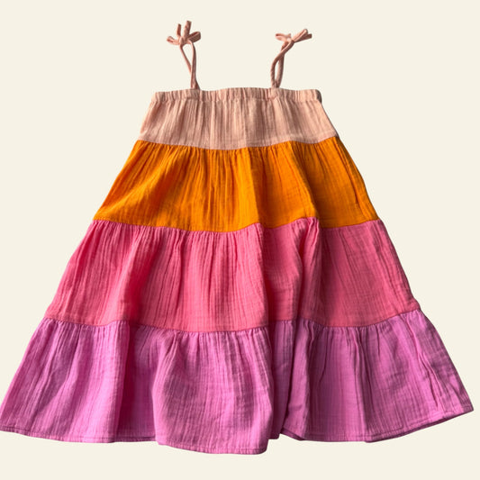 GAP rainbow tiered dress size 4