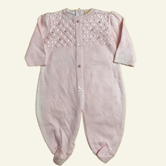 Twin Images pink vintage knitted onesie size 00