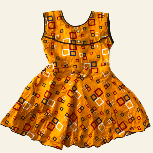 Orange handmade vintage dress approx size 2-3
