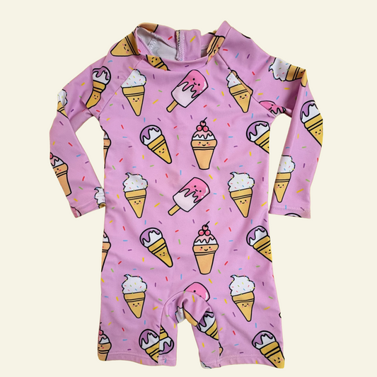 Pink icecream bathers size 12-18 months