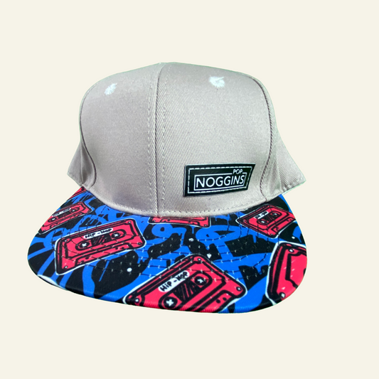 Pop Noggins grey cassette print cap (baby)