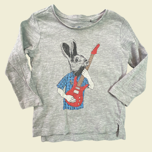 Cotton On grey bunny long sleeve top size 2