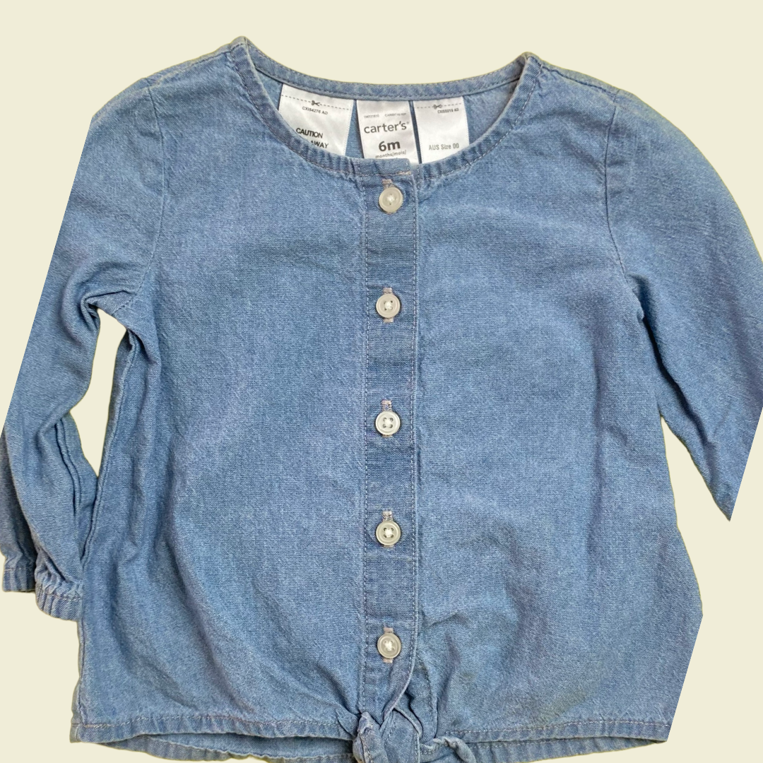 Carters blue denim shirt size 6 months