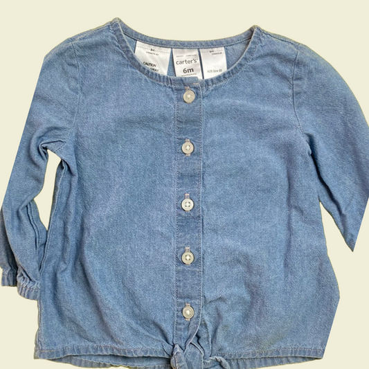 Carters blue denim shirt size 6 months