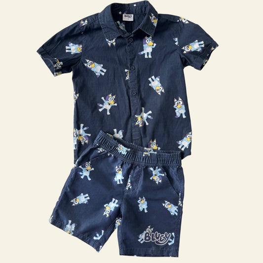 Bluey shirt and shorts set size 4-5