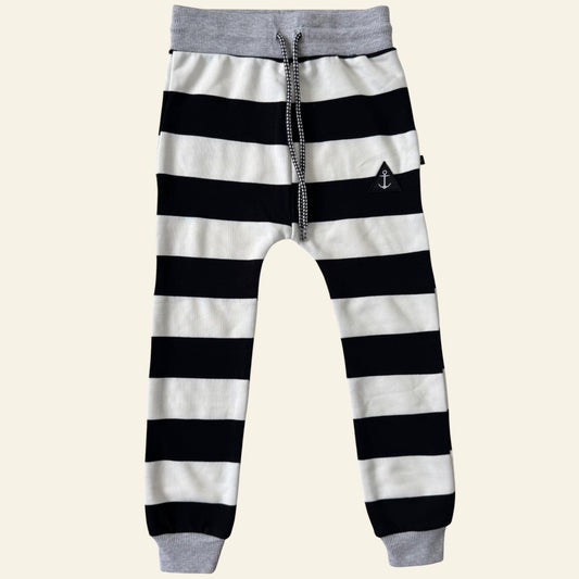 Hello Stranger black white and grey trackies size 6