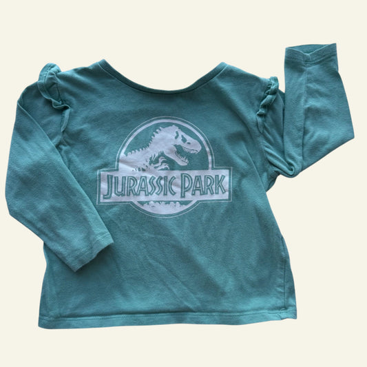 Jurassic Park green frill top size 2 (Perfectly Imperfect)