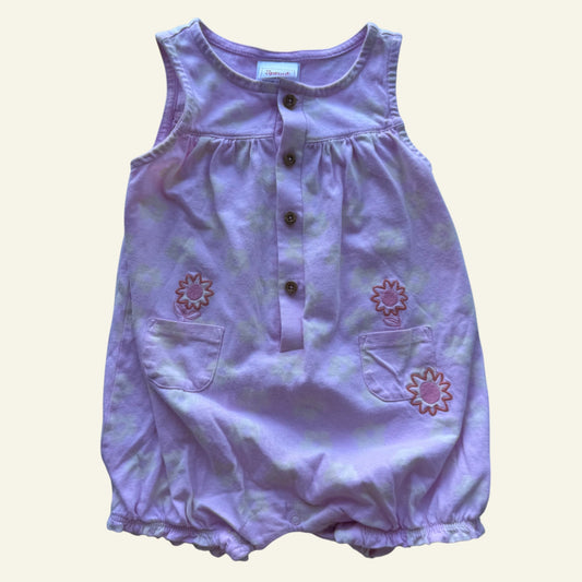 Sprout pink floral romper size 0 (Perfectly Imperfect)
