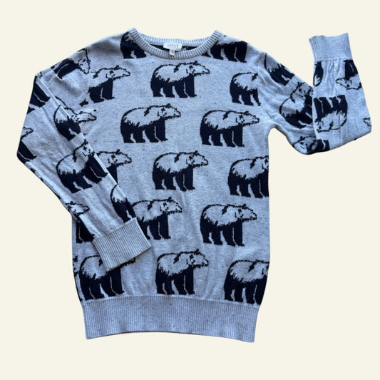 Seed grey bear knit jumper size 8 (Perfectly Imperfect)