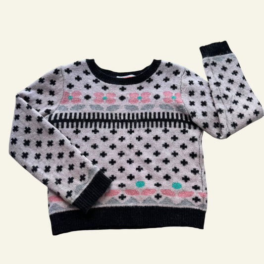 Country Road pink flower knit jumper size 7 (Perfectly Imperfect)