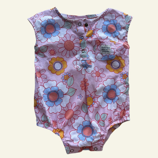 Jack and Milly pink floral romper size 0 (Perfectly Imperfect)