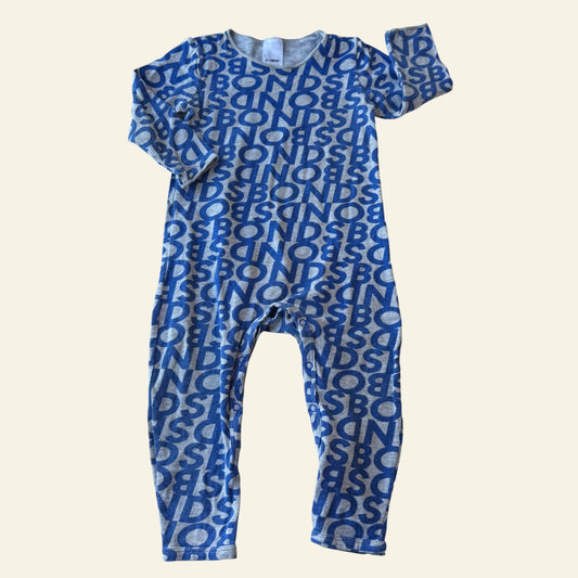 Bonds grey and blue logo stud suit size 0 (Perfectly Imperfect)